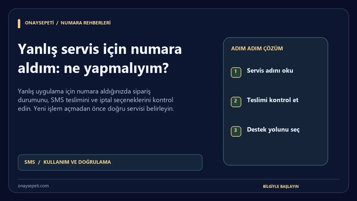 Yanlış servis için numara aldım: ne yapmalıyım?