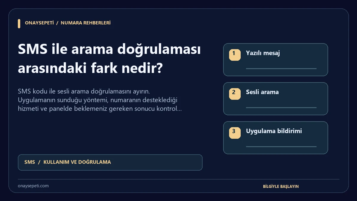 SMS ile arama doğrulaması arasındaki fark nedir?