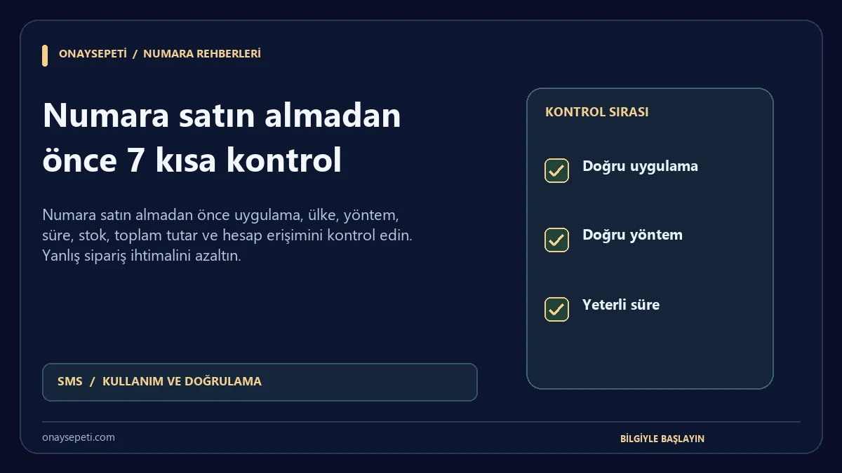 Numara satın almadan önce 7 kısa kontrol