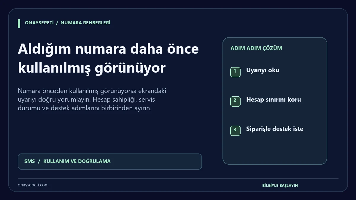 Aldığım numara daha önce kullanılmış görünüyor